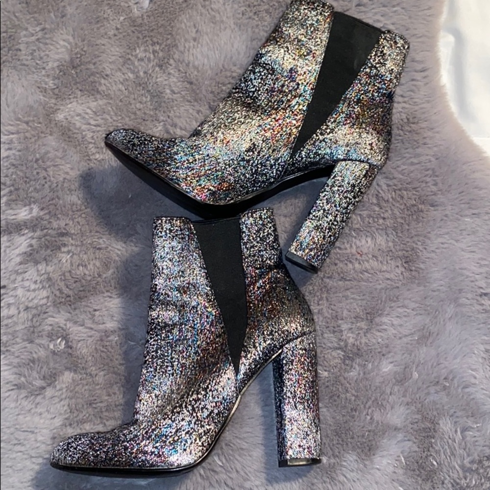 Steve Madden Glitter Ankle Booties Gem